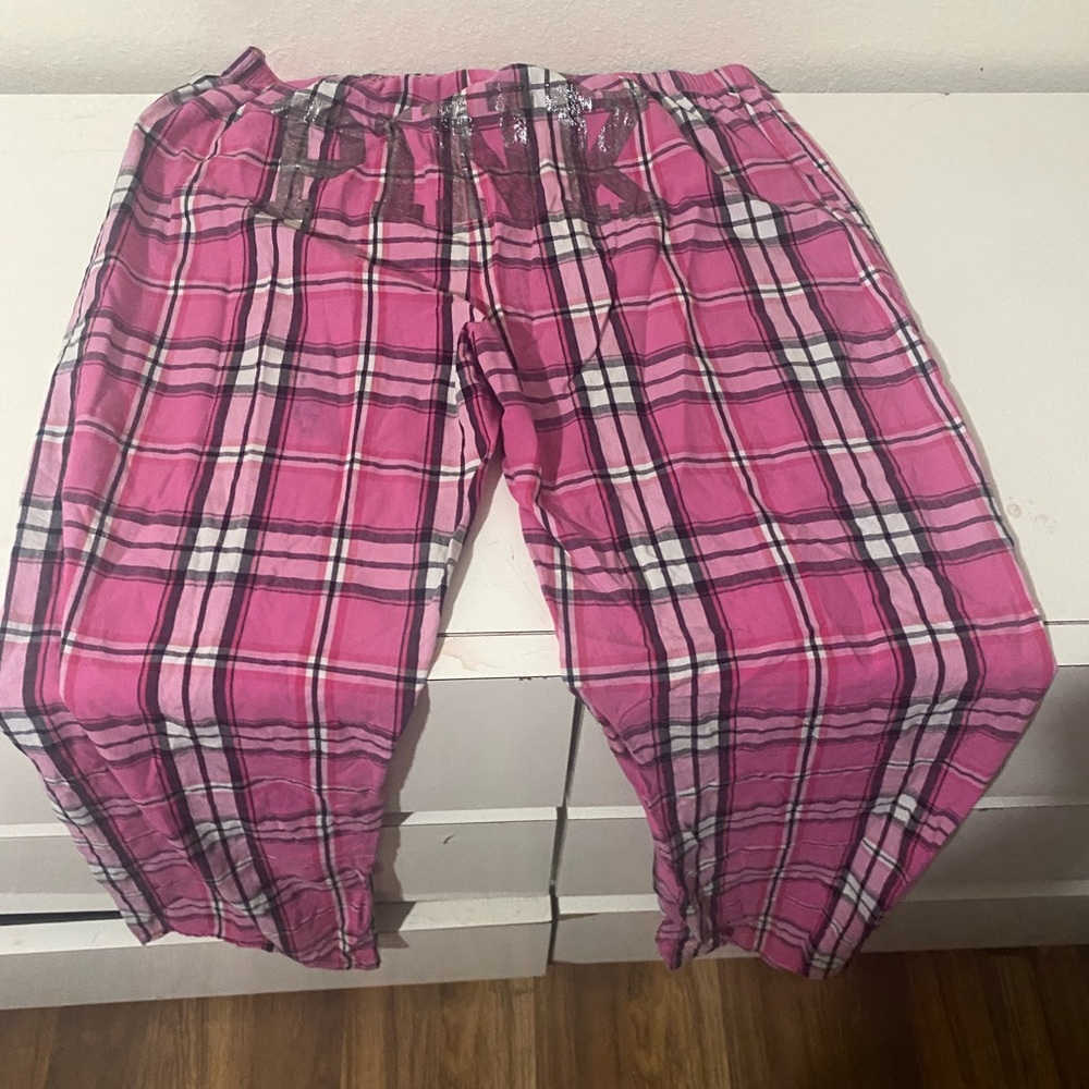 Victoria's Secret Kids Pink Plaid Pajama Bottoms